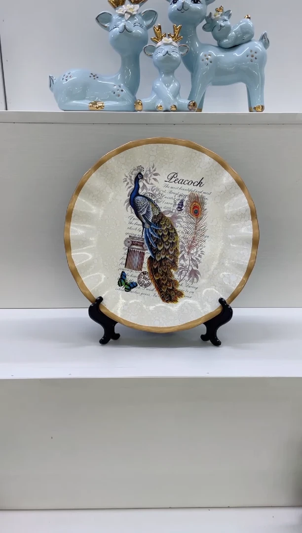 陶瓷孔雀盘  0  7