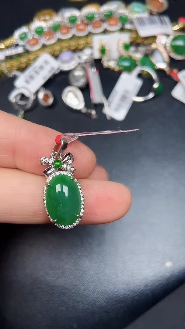 银S925镶嵌戒指翡翠2910