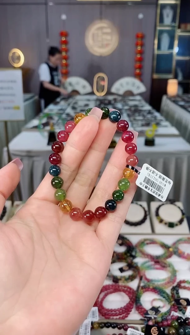未镶嵌收藏级老矿碧玺单圈手串8mm+碧玺hon多样性发货一条