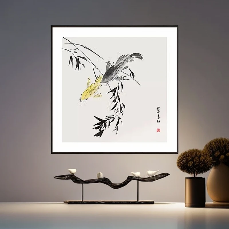 水墨竹国画新中式客厅玄关装饰画茶室挂画禅意中国风书房会所壁画