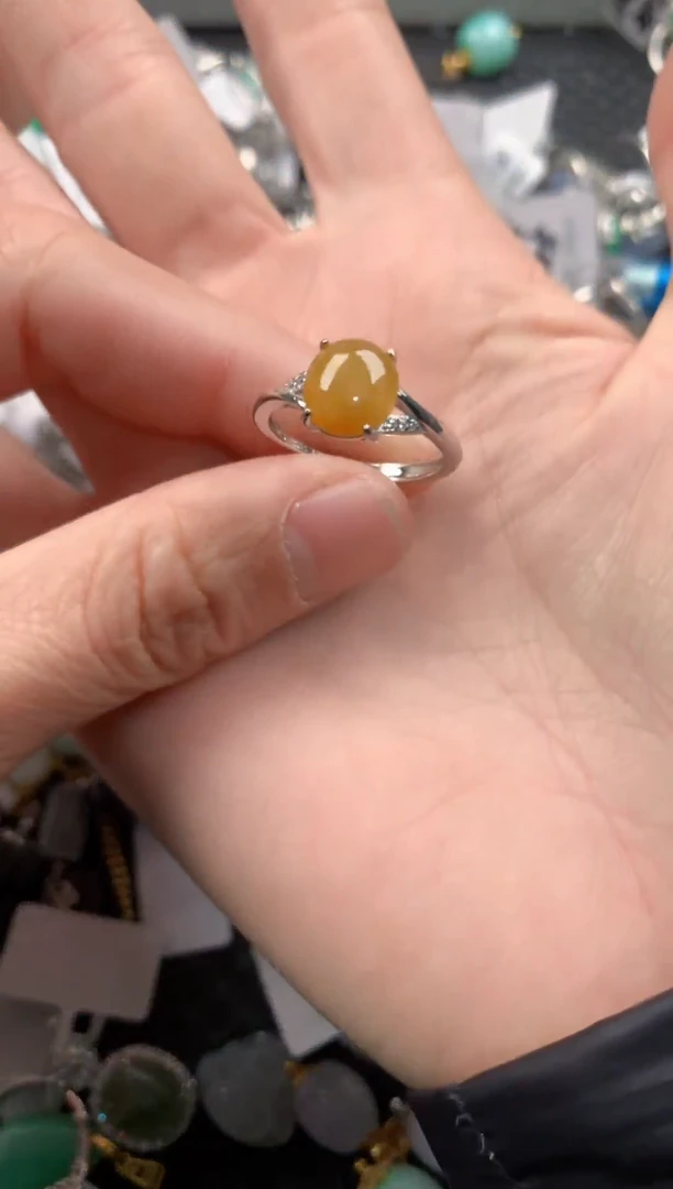 银S925镶嵌戒指翡翠222   10