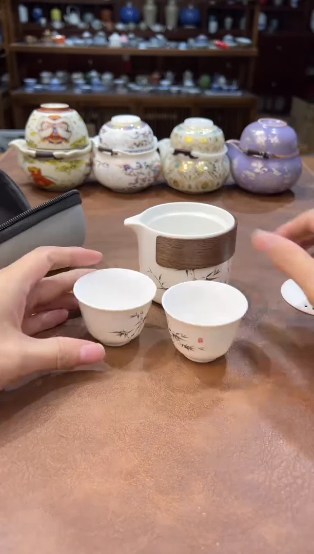 真的很便宜超好看会开片的旅行茶具