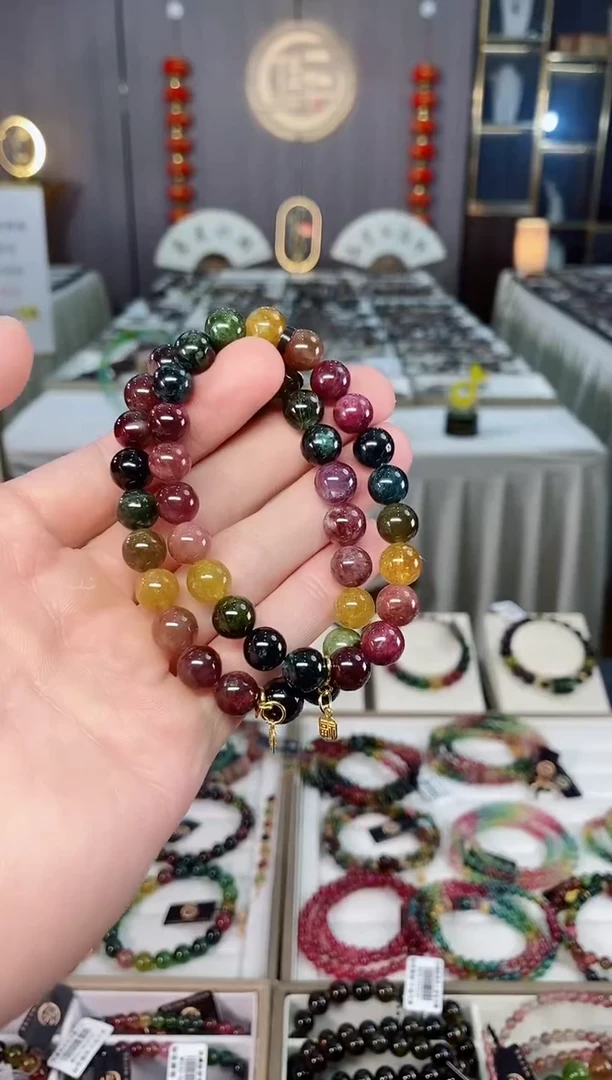 未镶嵌老矿碧玺单圈手串8mm+碧玺xion多样性发一条