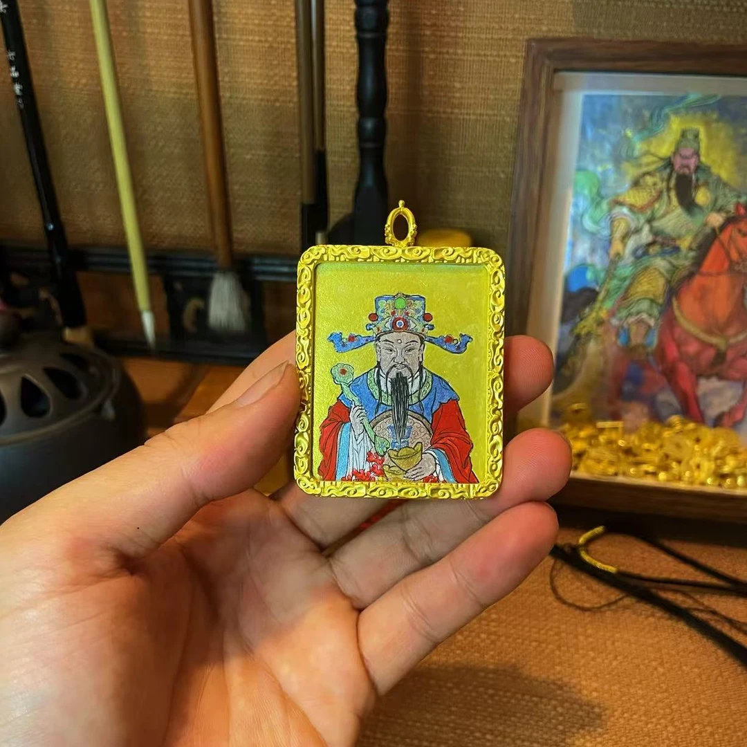 手绘财神爷李诡祖。4×5CM