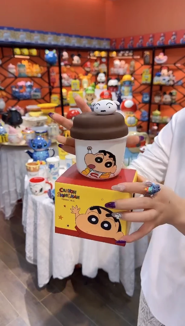 瓷片@@蜡笔小新小白陶瓷手握杯