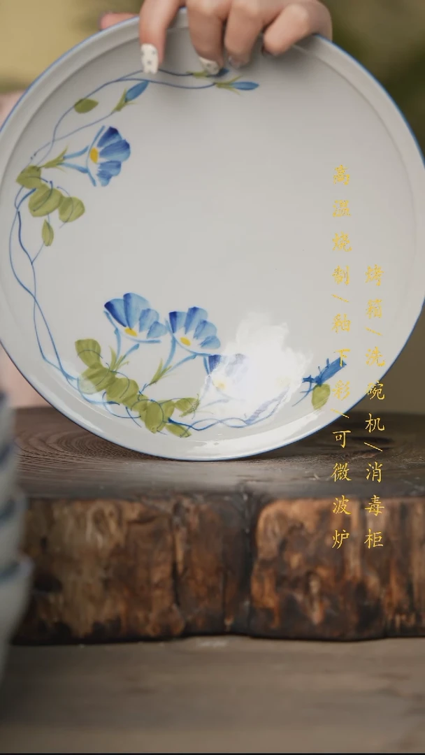 瓷片景德镇高温釉下彩可微波烤箱洗碗机