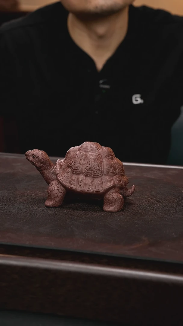紫砂茶宠紫泥乌龟