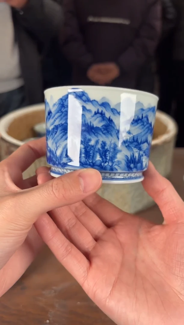 【闪购商品】杯看山柴窑青花看山柴窑青花