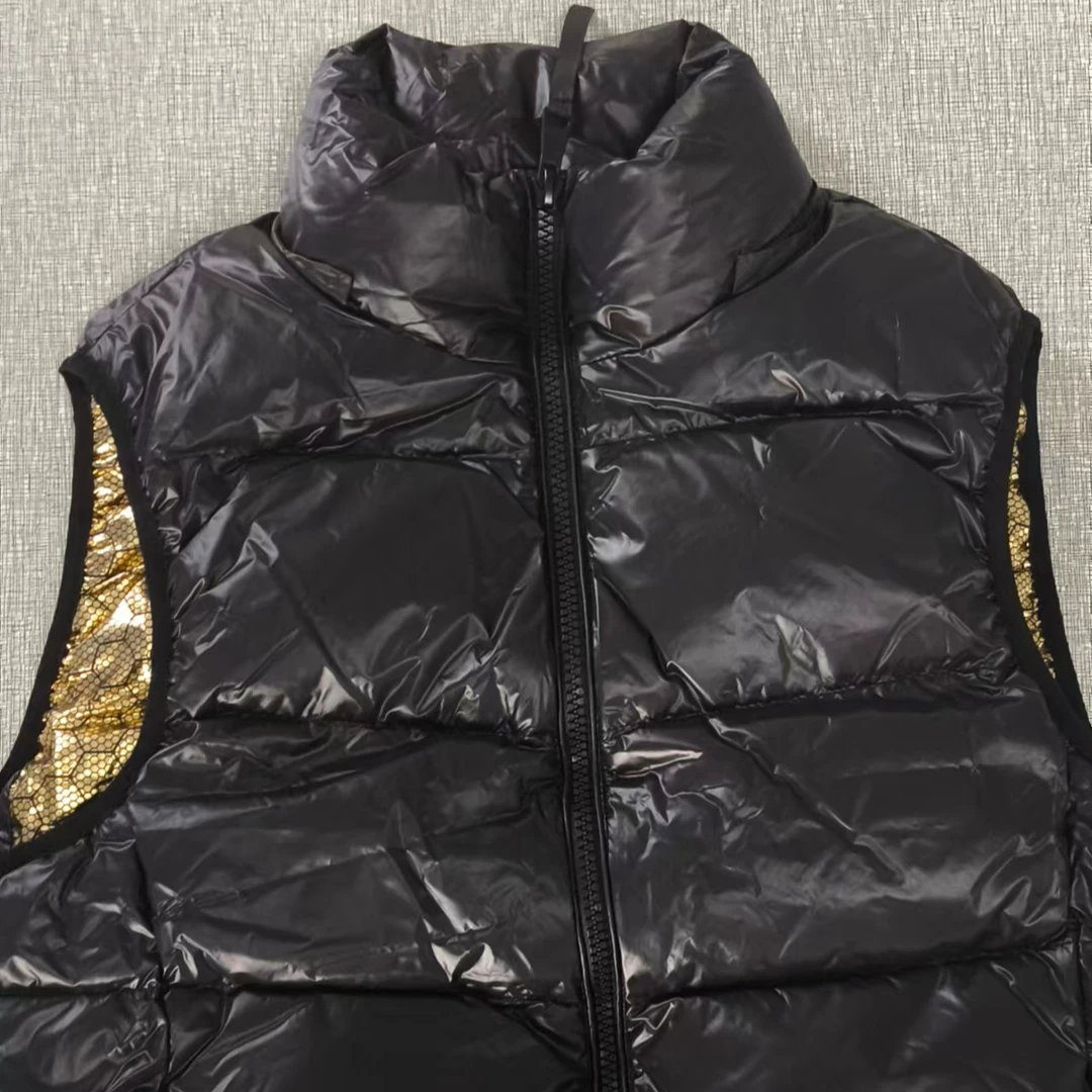 2024冬季童装新款中大童休闲黑色立领秋冬保暖羽绒黑金马甲HJM120