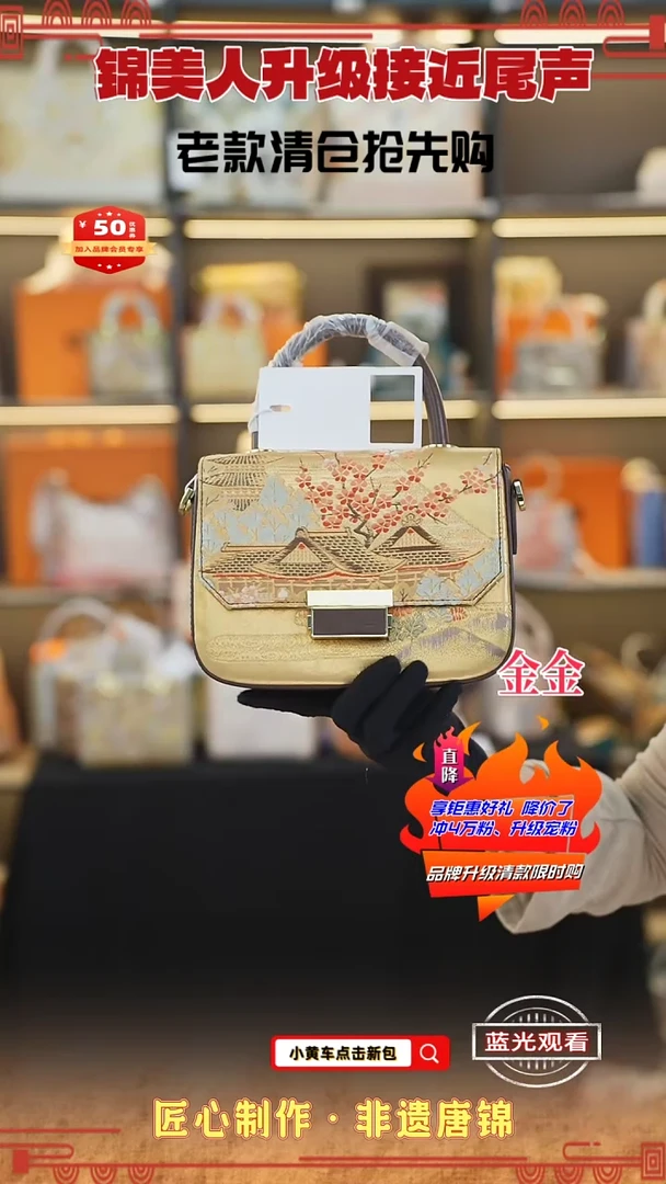 【闪购商品】织绣金金非遗唐锦清仓特价 咖手拎小豆腐42