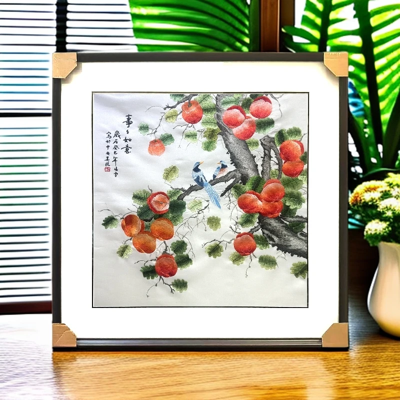 新房子挂画事事如意图苏绣手工绣装饰画餐厅画玄关乔迁礼苏州特色