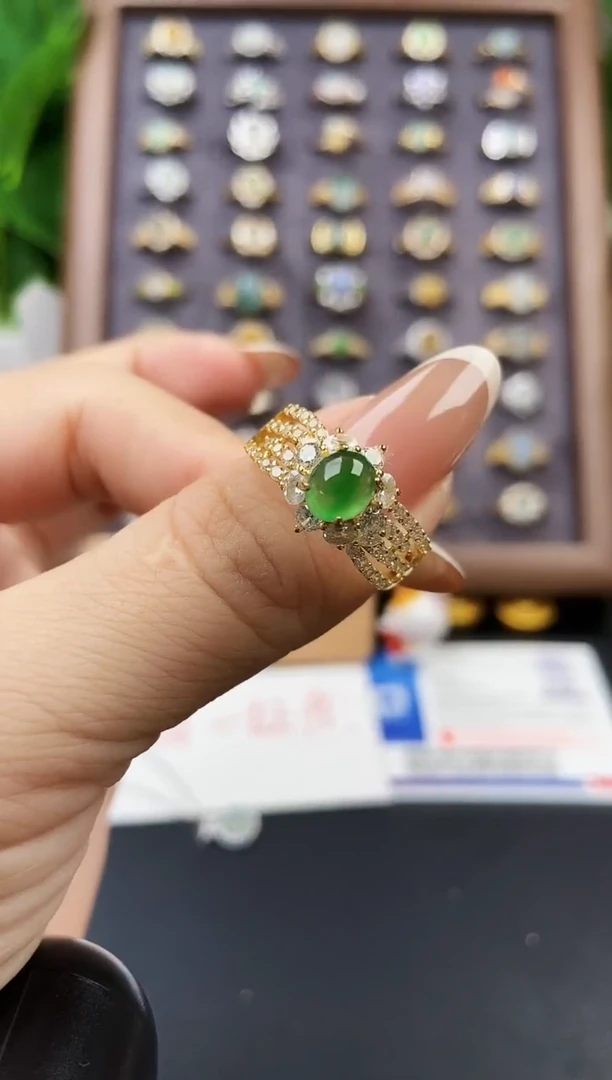 银S925镶嵌戒指翡翠21