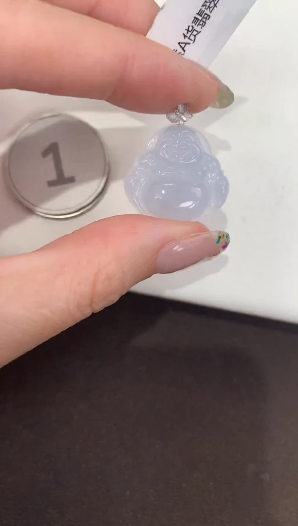 颈饰18K金镶嵌翡翠天然缅甸a货翡翠