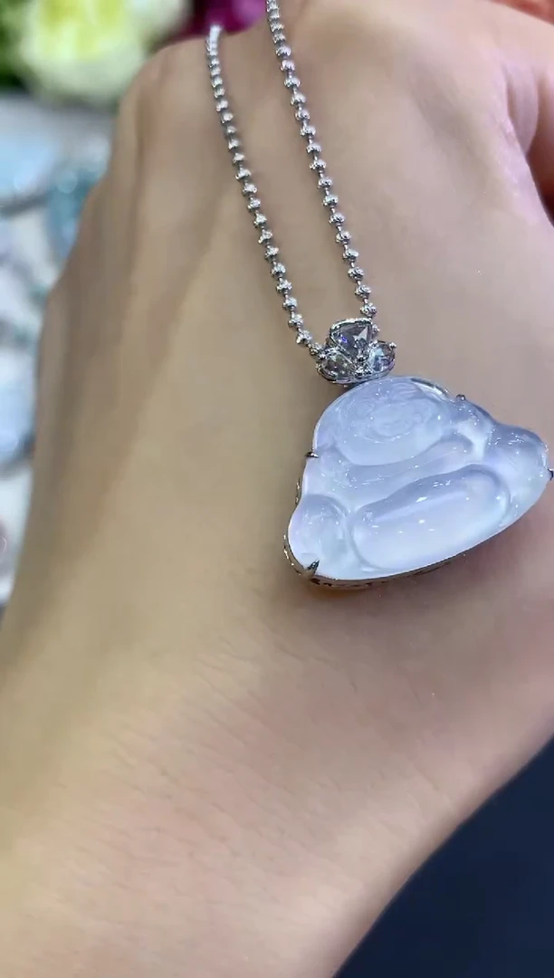 吊坠(不含链)18K金镶嵌翡翠B197