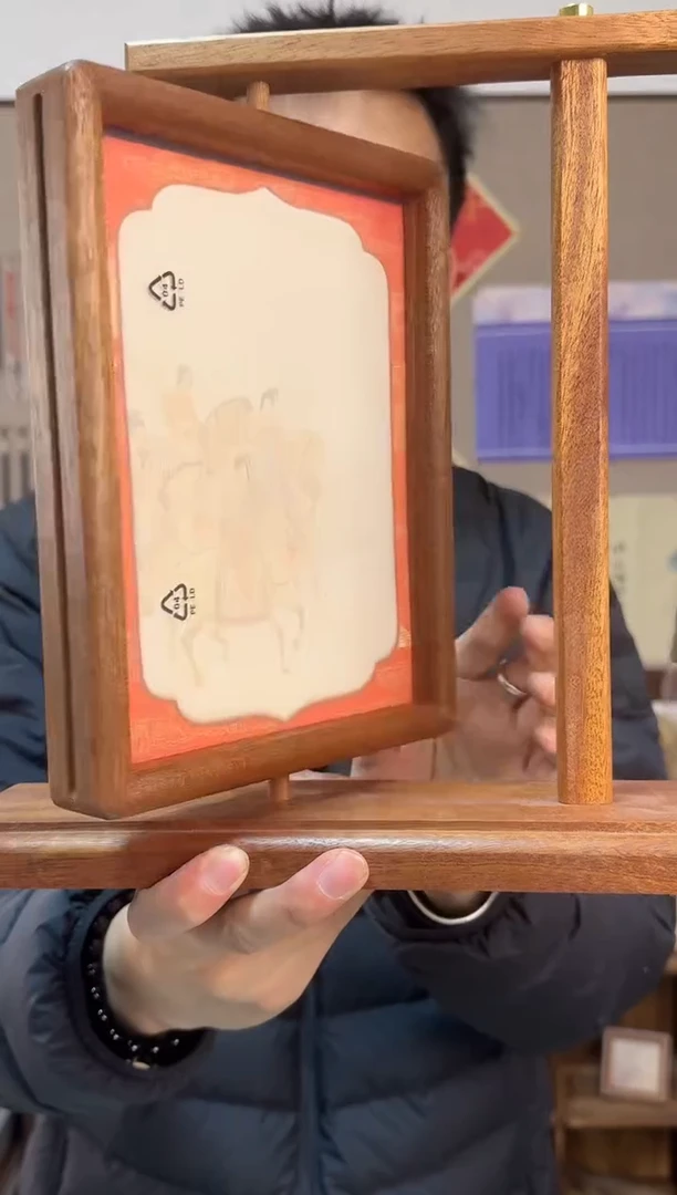 古典实木楠木相框 带流苏