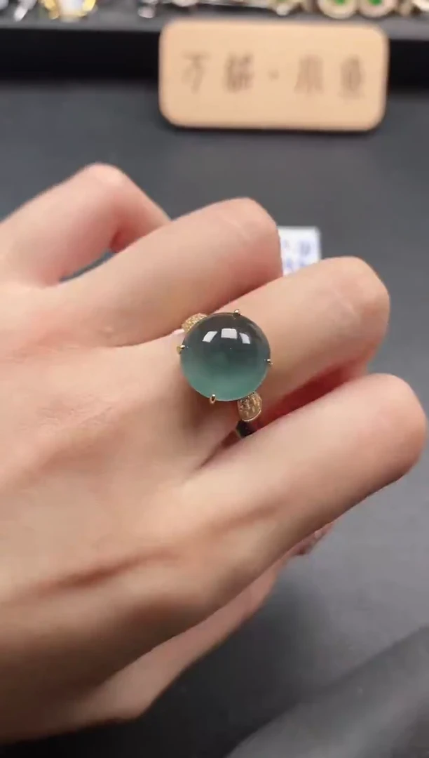 银S925镶嵌戒指翡翠51151