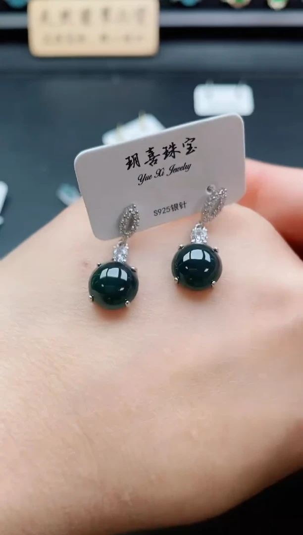 银S925镶嵌戒指翡翠1