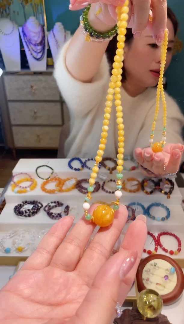 蜜蜡颈饰未镶嵌蜜蜡项链
