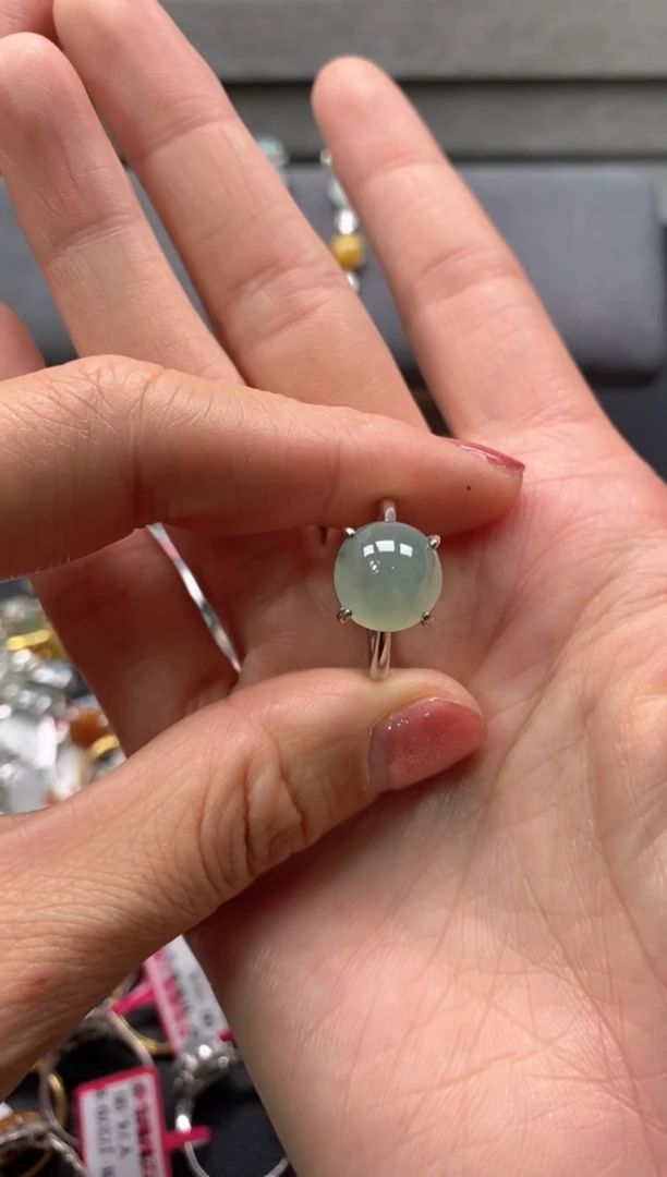 【闪购商品】翡翠戒指银S925镶嵌3333333    3