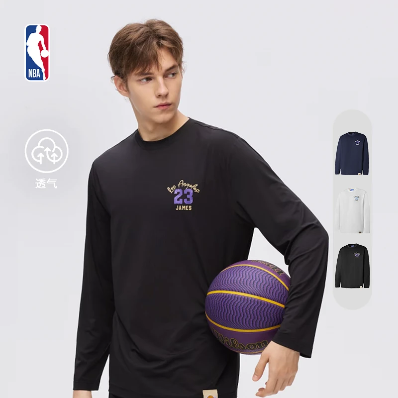 【秋季新品】NBA官方詹姆斯/库里/东契奇轻薄运动长袖T恤休闲上衣