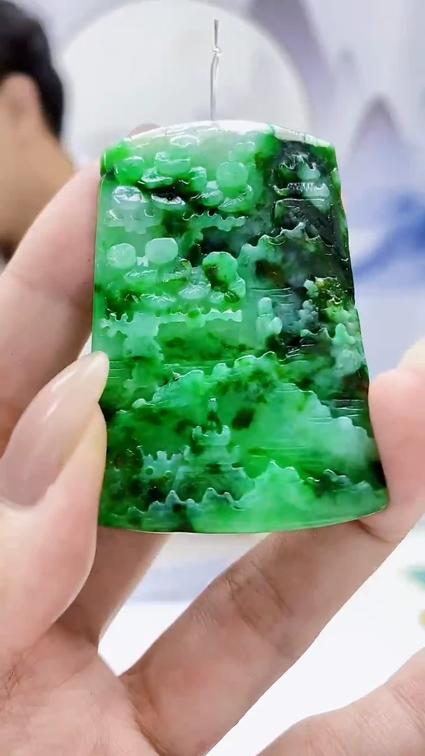 定制翡翠未镶嵌5145MM-毛货挂件162