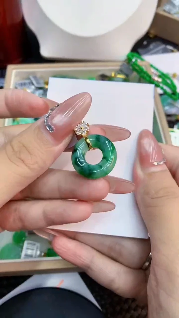 翡翠银S925镶嵌吊坠(不含链)1