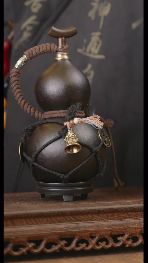 【闪购商品】80号精品天然大漆工艺防渗内胆酒葫芦~