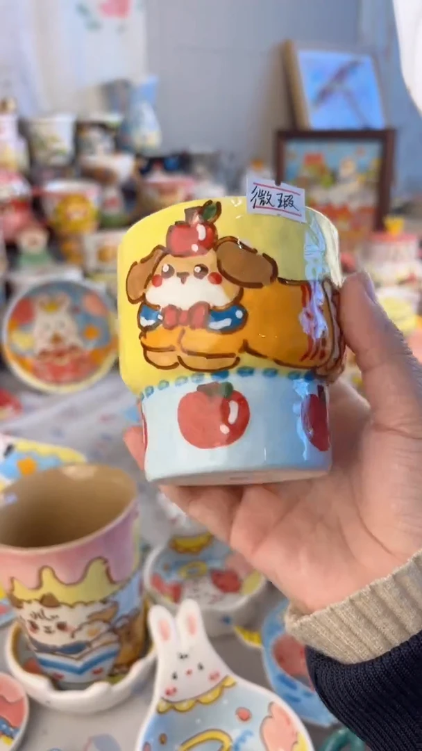 摆件陶景德镇陶瓷手绘