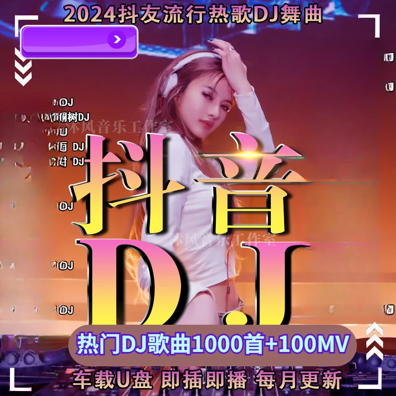 最新2024中文DJ舞曲车载u盘歌曲抖音网络热门dj嗨曲无损音乐优盘