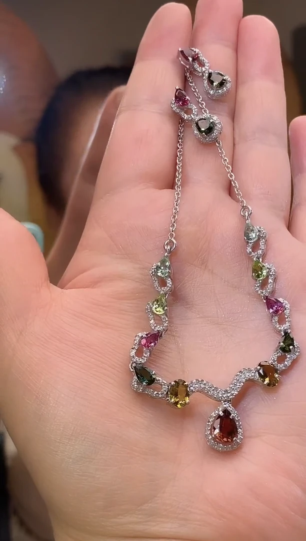 套链未镶嵌碧玺天然碧玺套链7.45ct