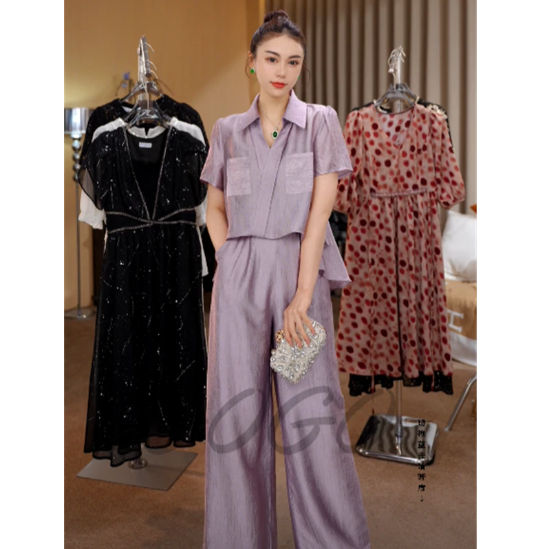 紫气东来G6197夏季时尚修身洋气宽松气质休闲百搭显瘦减龄女装套