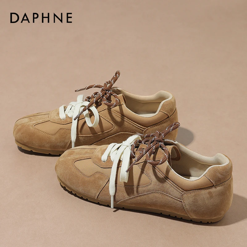 达芙妮女士时尚休闲鞋25百搭软底复古厚底低帮韩版潮流系带【正品】