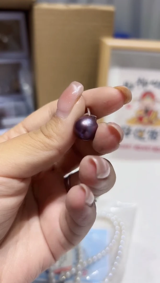 银S925镶嵌淡水珍珠吊坠25