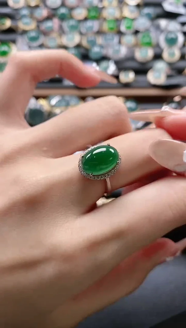 【闪购商品】翡翠戒指银S925镶嵌51511