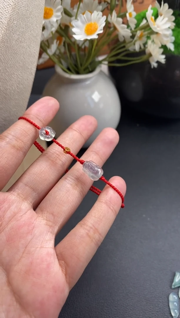 颈饰未镶嵌翡翠金蟾花花手绳