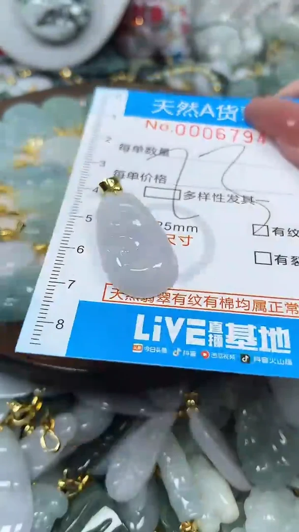 翡翠未镶嵌颈饰净货挂件-6794