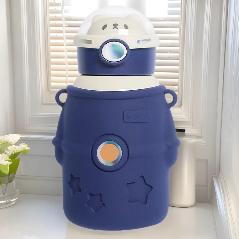 杯子316食品级不锈钢儿童防摔保温学生喝水杯高颜值吸管保温杯