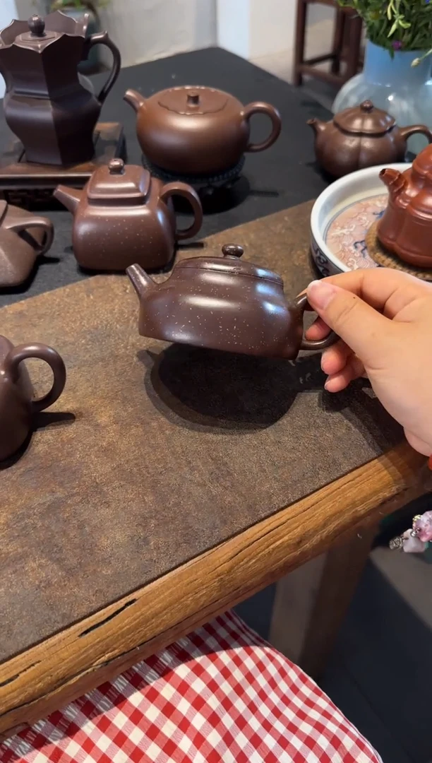 茶壶紫砂六方静乐 铺砂