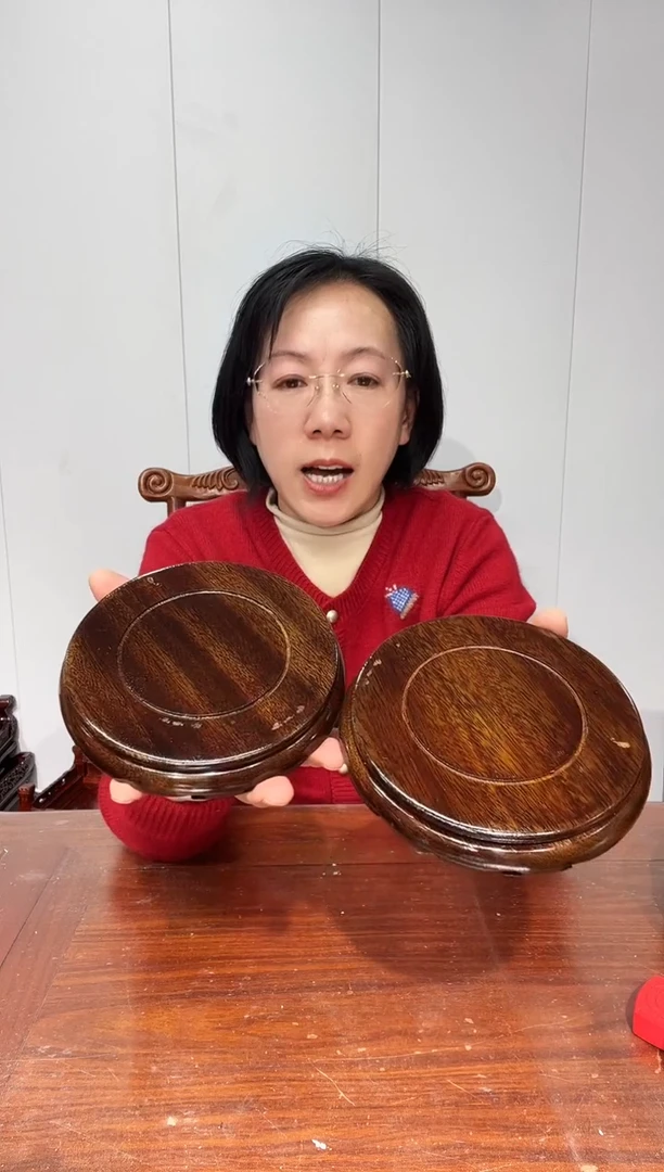 木非花整木黑圆13*14*2.6一对