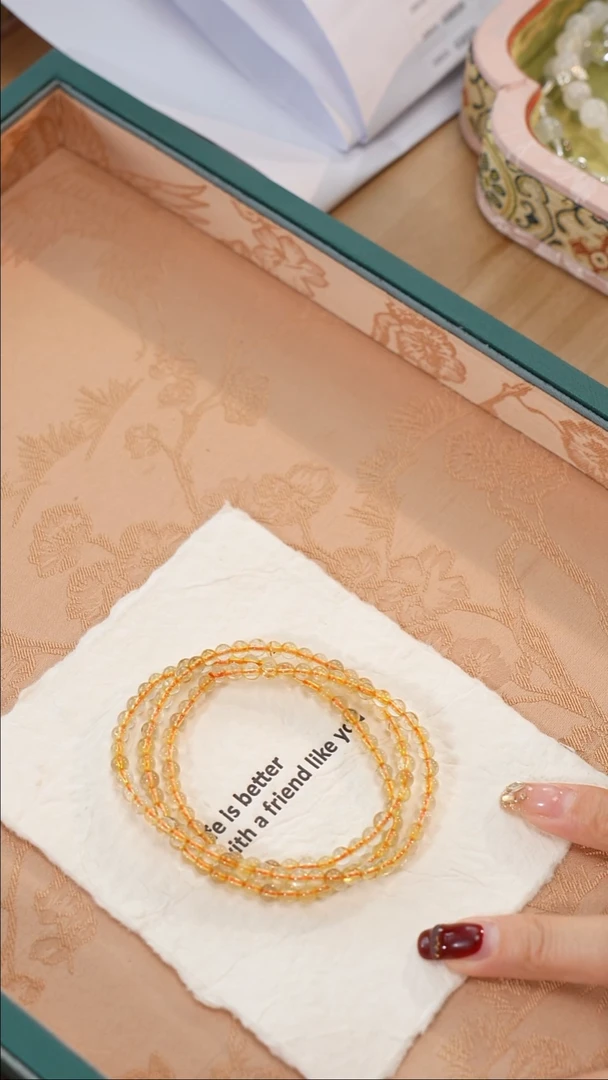 未镶嵌手串水晶【严选引福】黄水晶三圈超低福利
