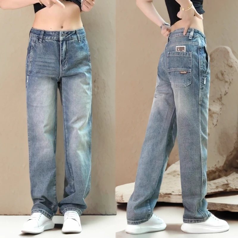 诺顿雷斯新款直筒牛仔裤男士百搭个性设计长裤潮流美式宽松休闲裤