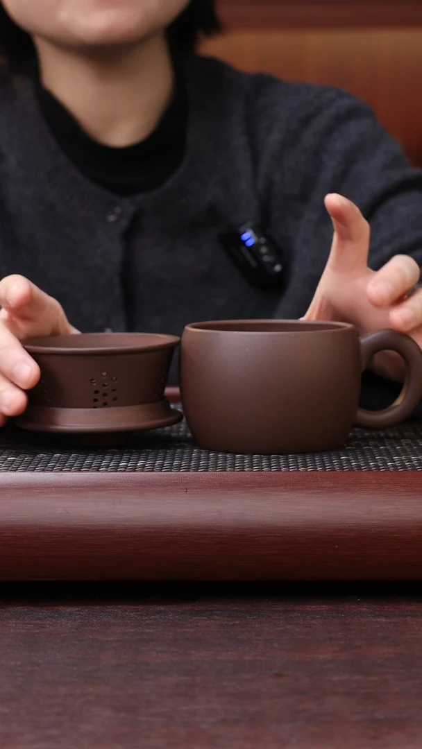【闪购商品】紫砂茶杯大水潭深井紫泥三件套