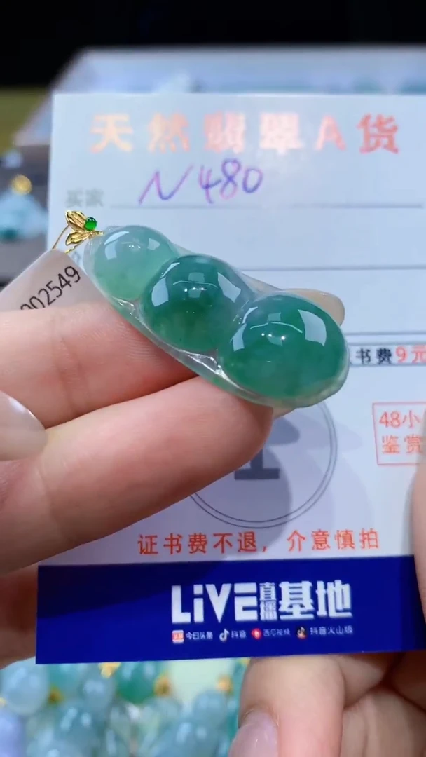 颈饰18K金镶嵌翡翠天然翡翠A货挂件