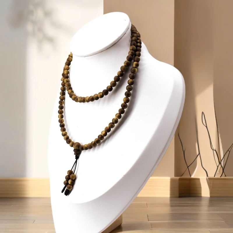 沉香【红油奶香】奇楠红骨凹身7mm圆珠多圈沉香手串多样性发一