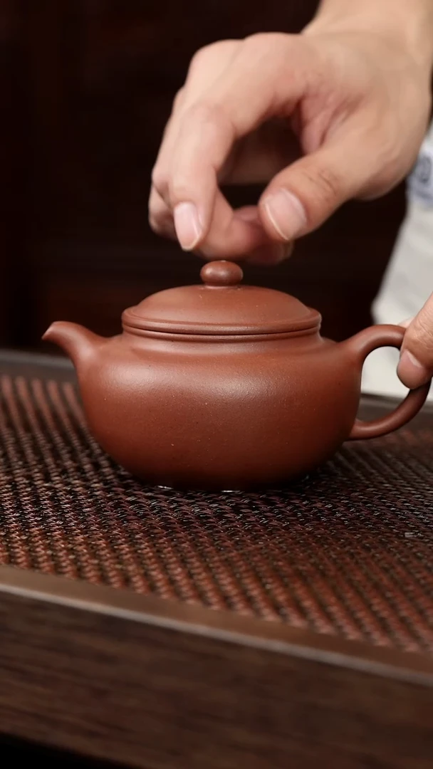 茶壶紫砂红皮龙永福莲子