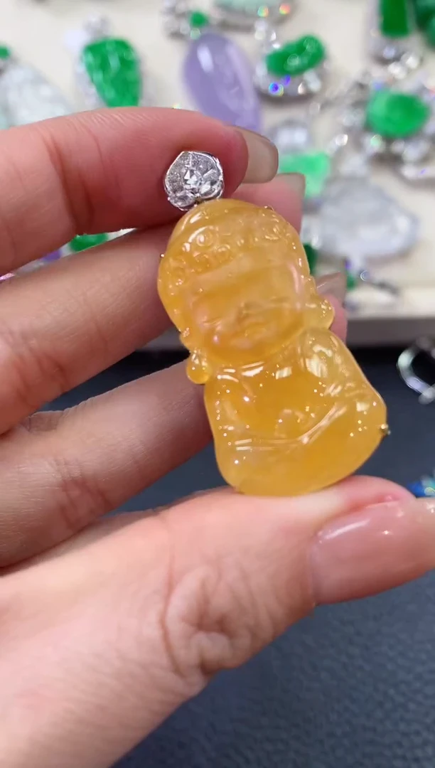 【闪购商品】翡翠吊坠(不含链)18K金镶嵌B135