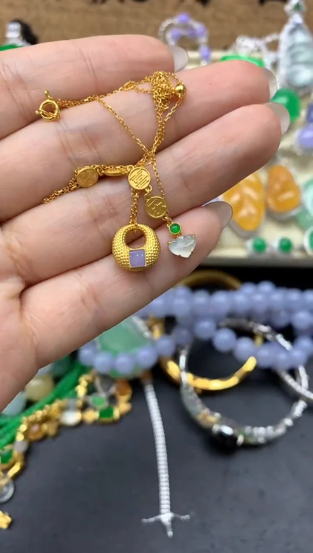 【闪购商品】翡翠颈饰18K金镶嵌461-中国好珍宝