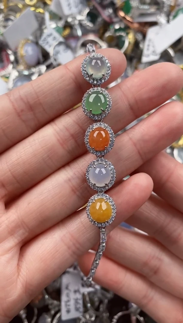 银S925镶嵌戒指翡翠111       5