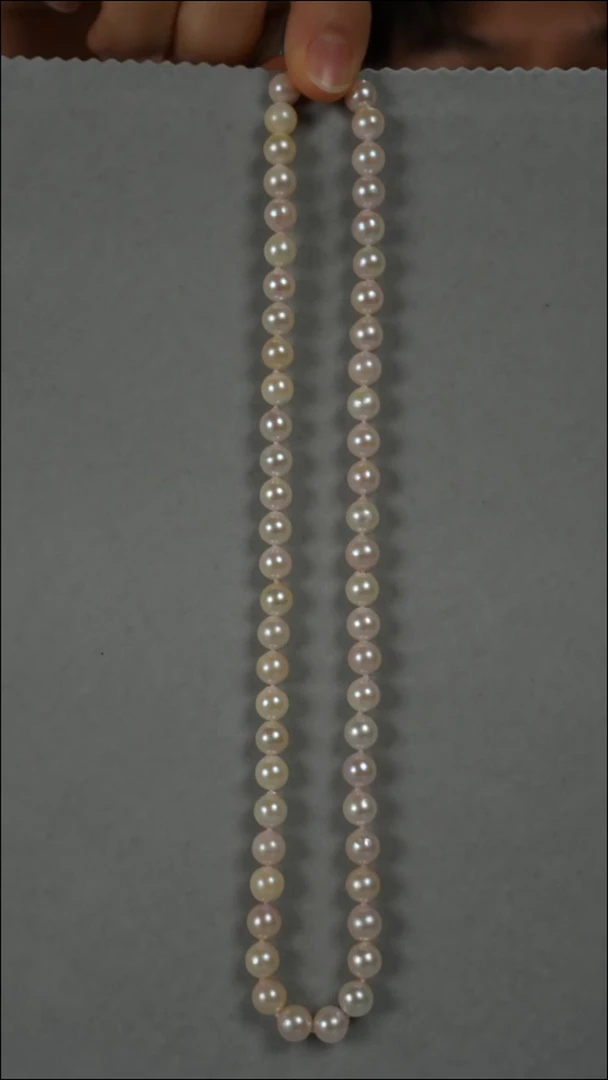 项链银S925镶嵌海水珍珠AK羽皇金7-7.5mm