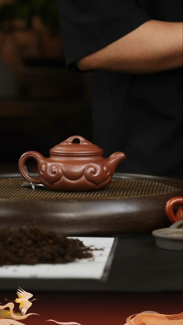 茶壶紫砂紫砂壶44 底槽清 如意仿古 260cc